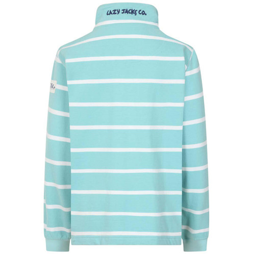 Peppermint Lazy Jacks Womens LJ35 Stripe 1/4 Zip Sweatshirt Back