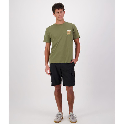 Clover Swanndri Mens Outback Printed T-Shirt On Model
