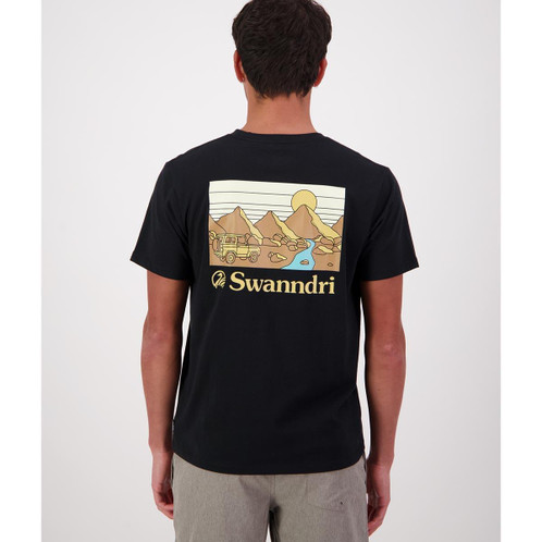 Black Swanndri Mens Outback Printed T-Shirt Back