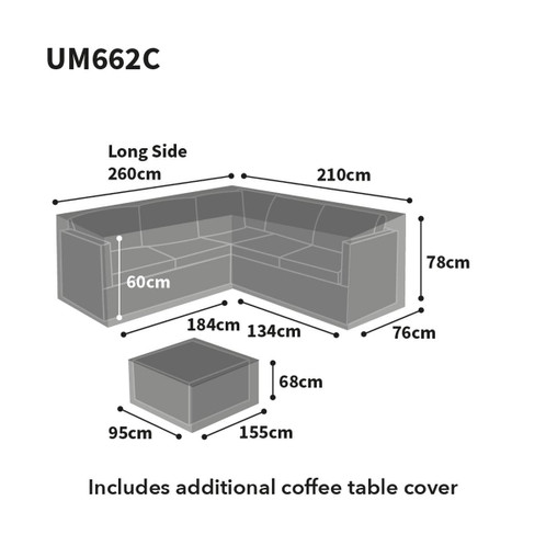 Bosmere Ultimate Protector L Shaped Dining Cover size