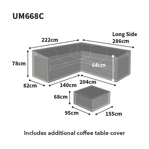 Bosmere Ultimate Protector L Shaped Sofa Dining Set size