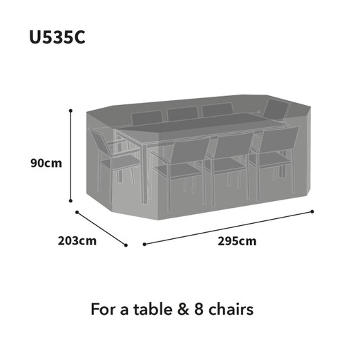 Bosmere Ultimate Protector Rectangular Patio Set  size