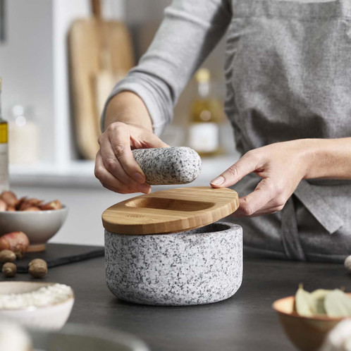 Joseph Joseph Dash Pestle and Mortar With Bamboo Lid Lifestyle