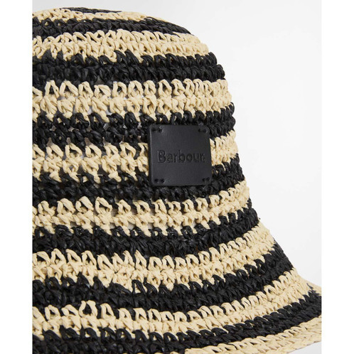 Black/Ecru Barbour Womens Annie Crochet Hat Badge