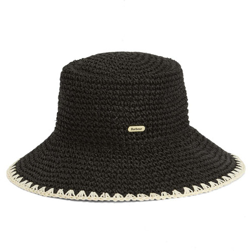 Black Barbour Womens Camille Crochet Hat Side