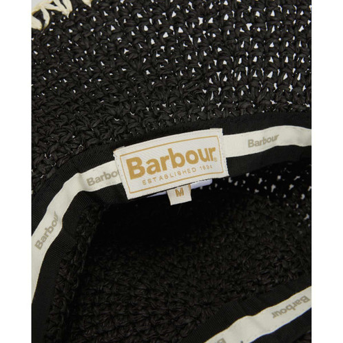 Black Barbour Womens Camille Crochet Hat Inner