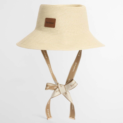 Natural Barbour Womens Polly Braid Bucket Hat Front