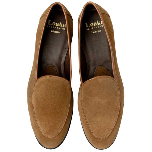 Chestnut Suede Loake Mens Belgrave Loafer Top