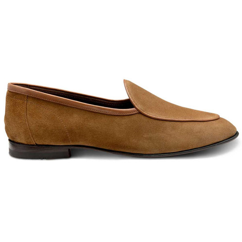 Chestnut Suede Loake Mens Belgrave Loafer Side