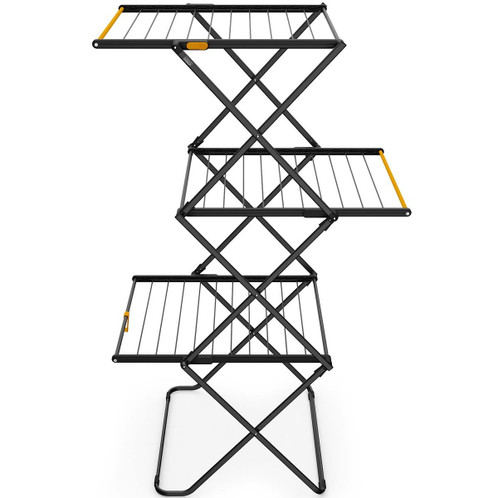 Black Joseph Joseph AirFrame Max 21m 3-Tier Clothes Airer Side View