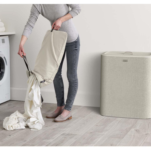 Ecru Joseph Joseph Tota Trio 90-Litre Laundry Separation Basket Emptying