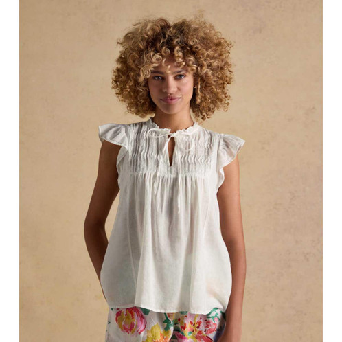 White Joules Womens Nolan Blouse On Model