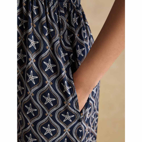 Navy Joules Womens Nia Short Sleeve Jersey Midi Dress Pocket