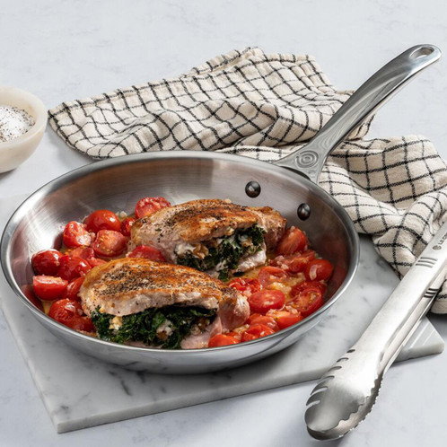 Le Creuset Signature 3-ply Stainless Steel 20cm Uncoated Shallow Frying Pan