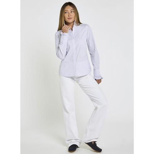 Blue Multi Dubarry Womens Wisteria Striped Shirt On Model Full Length Outfit