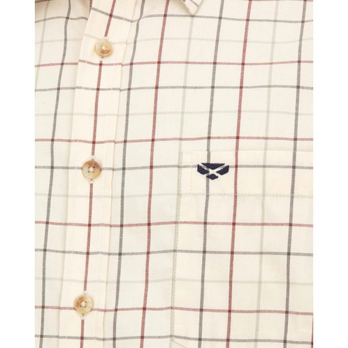 Rust Check Hoggs Of Fife Mens Chieftain Premier Tattersall Shirt LOGO