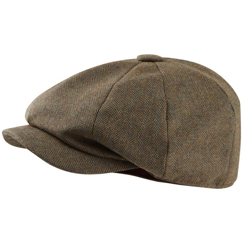 Loden Green Herringbone Schoffel Womens Newsboy Cap