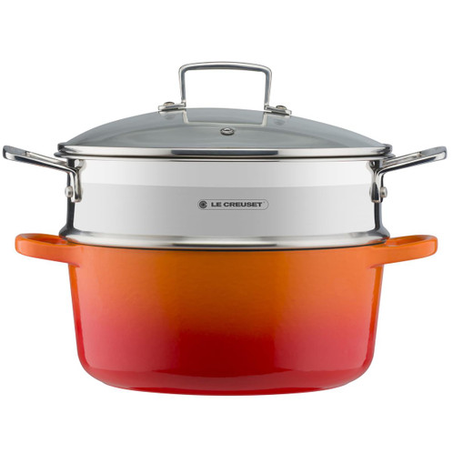 Le Creuset 3 Ply Stainless Steel Large Multi-Steamer With Glass Lid