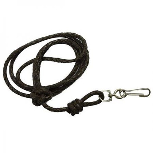 Green Bisley Plaited Leather Lanyard