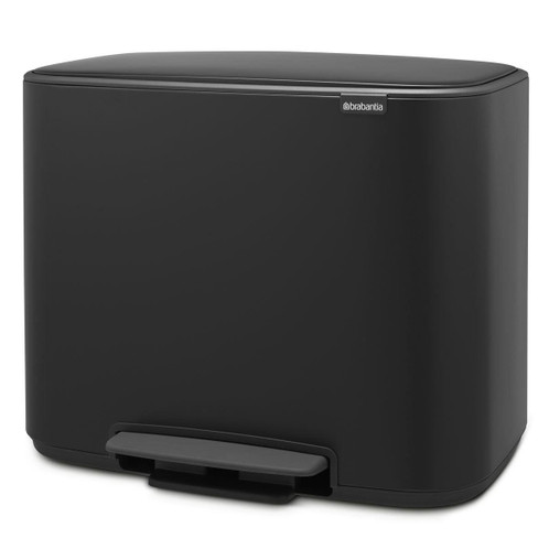 Matt Black Brabantia Bo Pedal Bin 3 x 11 Litre