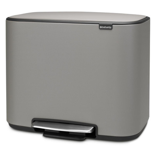 Mineral Concrete Grey Brabantia Bo Pedal Bin 3 x 11 Litre