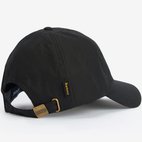 Black Barbour Mens Wax Sports Cap Rear