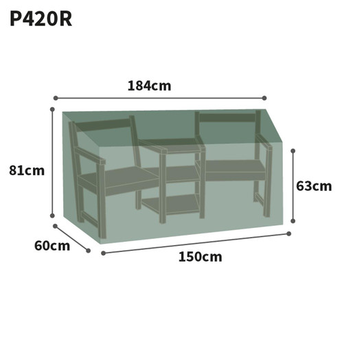 Bosmere Protector Conversation Seat Cover Size Graphic