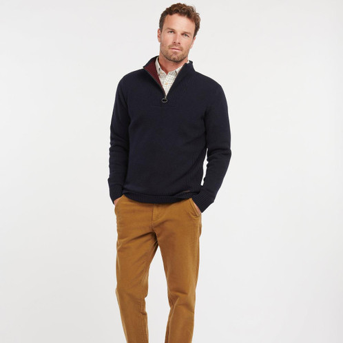 Navy Barbour Nelson Essential Half Zip On Model