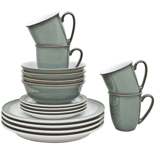 Denby Regency Green 16 Piece Tableware Set