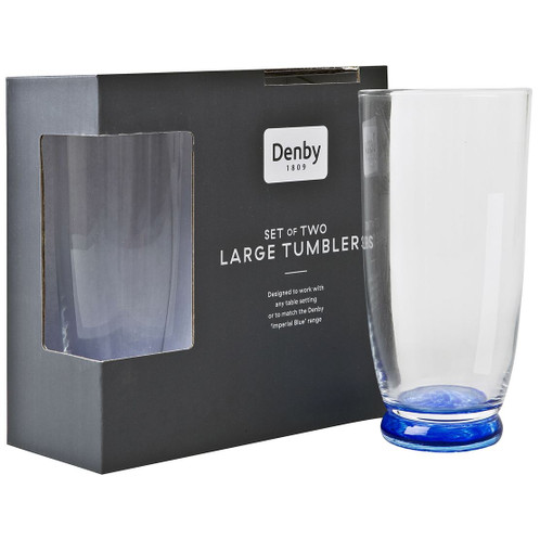 Denby Imperial Blue Large Tumbler Set of 2 Denby Imperial Blue Large Tumbler Set of 2
