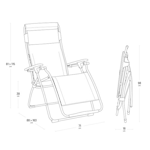 Lafuma Air Comfort Futura Sun Lounger Dimensions