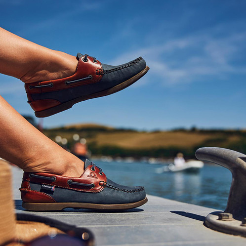 Navy/Tan Chatham Womens Bermuda G2 Deck Shoes Lifestyle