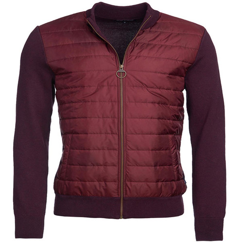 Merlot Barbour Mens Carn Baffle Zip Thru