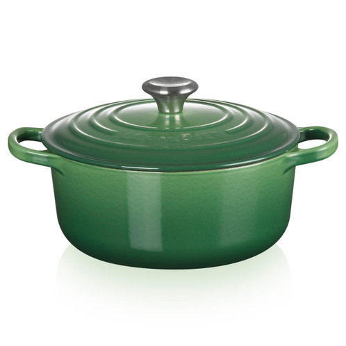 Le Creuset 24cm Cast Iron Round Casserole Dish Bamboo Green