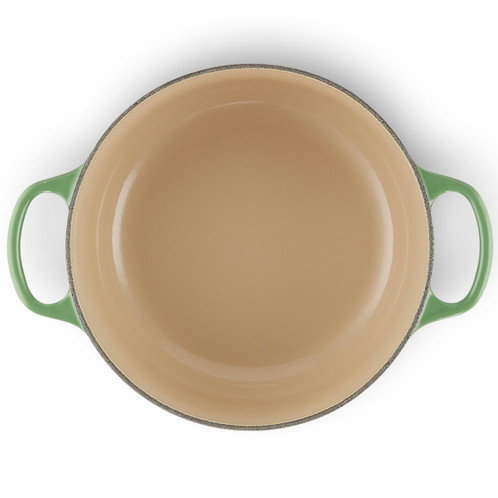  Le Creuset 24cm Cast Iron Round Casserole Dish Bamboo Green