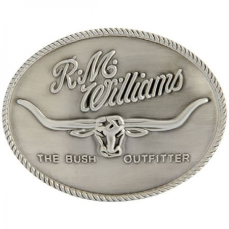 R.M. Williams Logo Belt Buckle Silver
