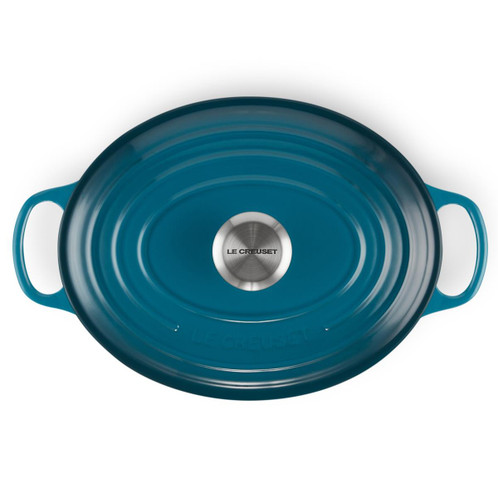 Le Creuset 27cm Cast Iron Oval Casserole Dish Deep Teal