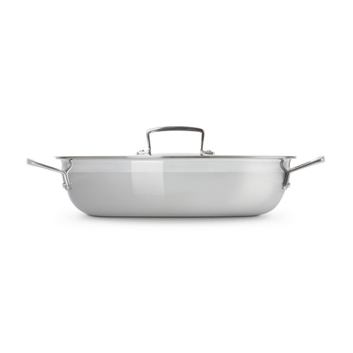 Le Creuset 3 Ply Stainless Steel 30cm Shallow Casserole With Lid