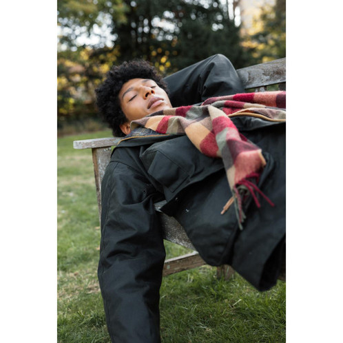 Tawny Port Barbour Unisex Large Tattersall Scarf Lifestyle