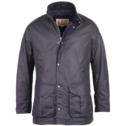 Navy Barbour Mens Hereford Wax Jacket