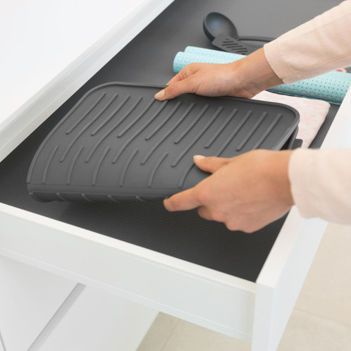 Dark Grey Brabantia Silicone Dish Drying Mat Lifestyle