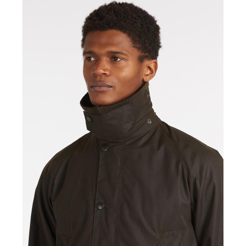 Olive Barbour Mens Classic Bedale Wax Jacket Detail
