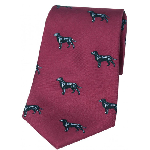 Heritage 1845 Silk Tie Black Labrador Wine