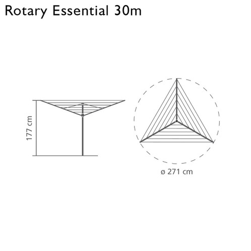 30m Brabantia Rotary Essential Diameter