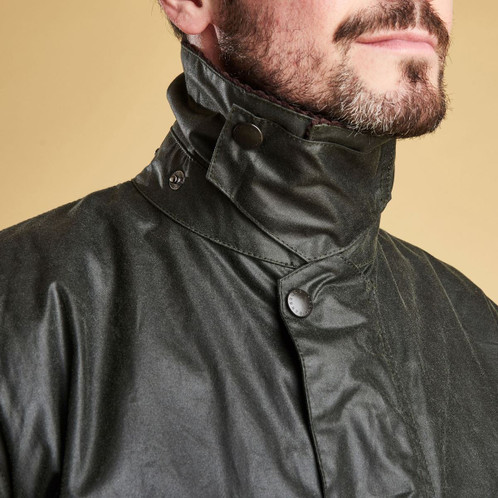 Barbour Mens Border Wax Jacket Collar