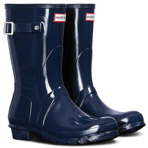 Navy Hunter Original Short Gloss Boots