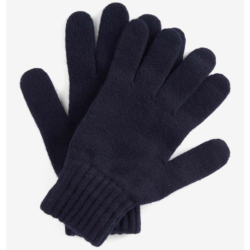 Navy Barbour Mens Lambswool Gloves
