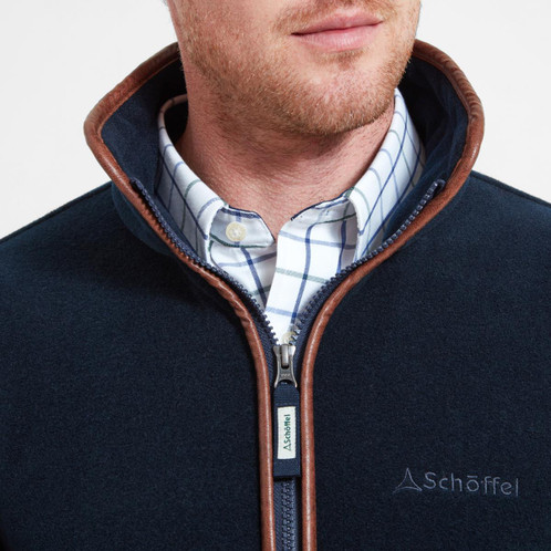 Navy Schoffel Mens Cottesmore Fleece Jacket Detail