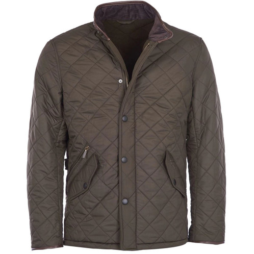 Olive Barbour Mens Powell Quilted Jacket