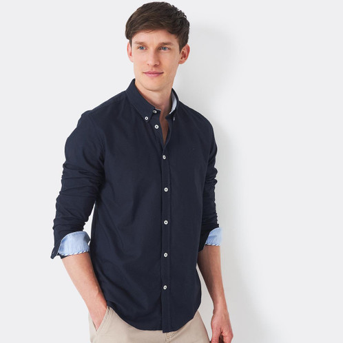 Navy Crew Clothing Mens Slim Oxford Shirt